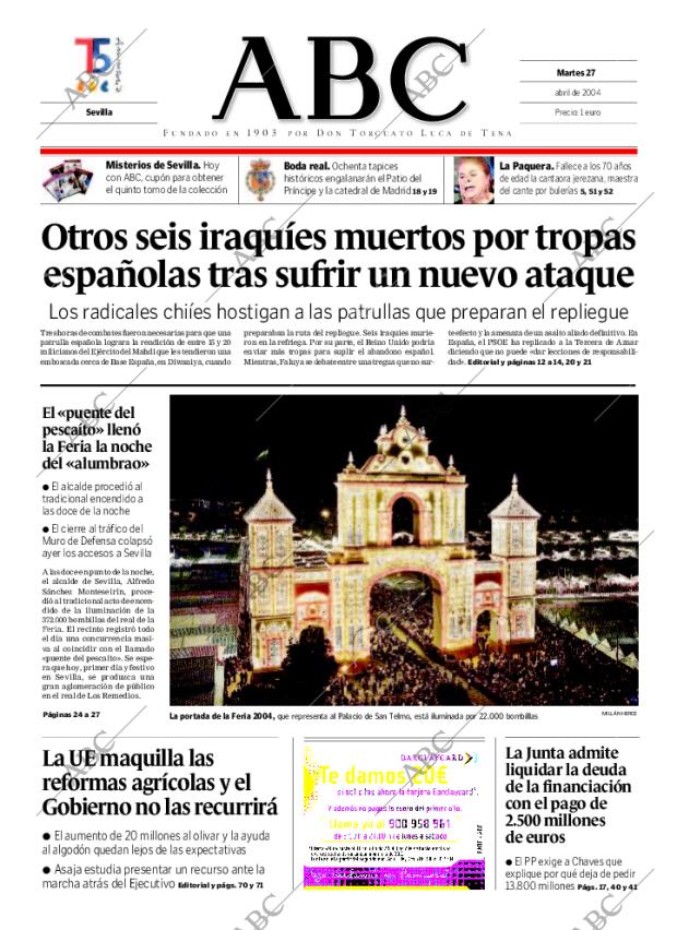 ABC SEVILLA 27-04-2004 página 1