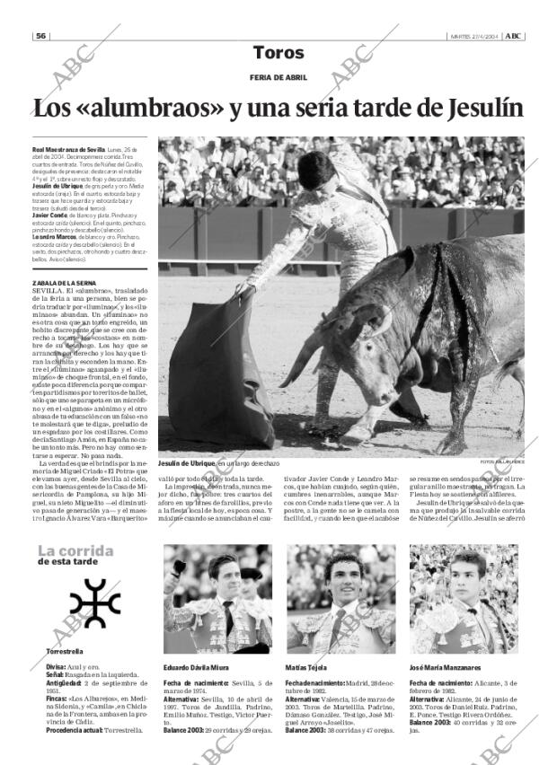 ABC SEVILLA 27-04-2004 página 56