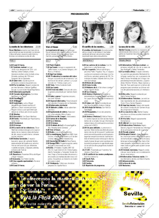 ABC SEVILLA 27-04-2004 página 87