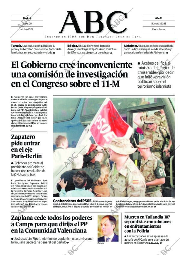 ABC MADRID 29-04-2004 página 1