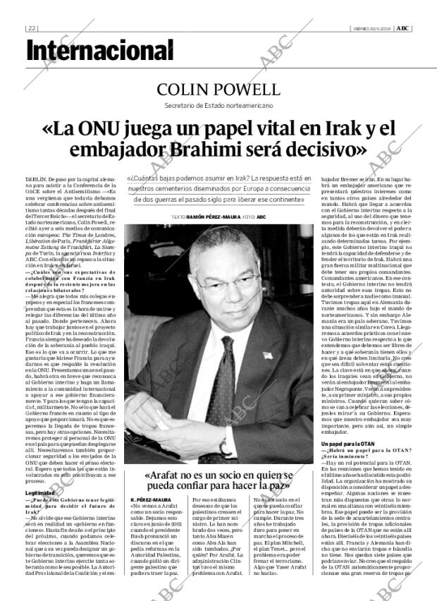 ABC MADRID 30-04-2004 página 22