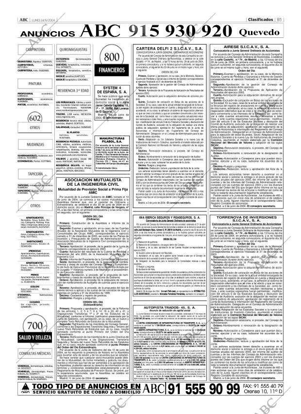 ABC MADRID 14-06-2004 página 85