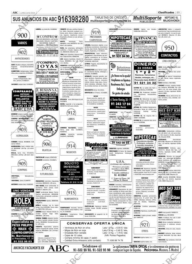 ABC MADRID 14-06-2004 página 89