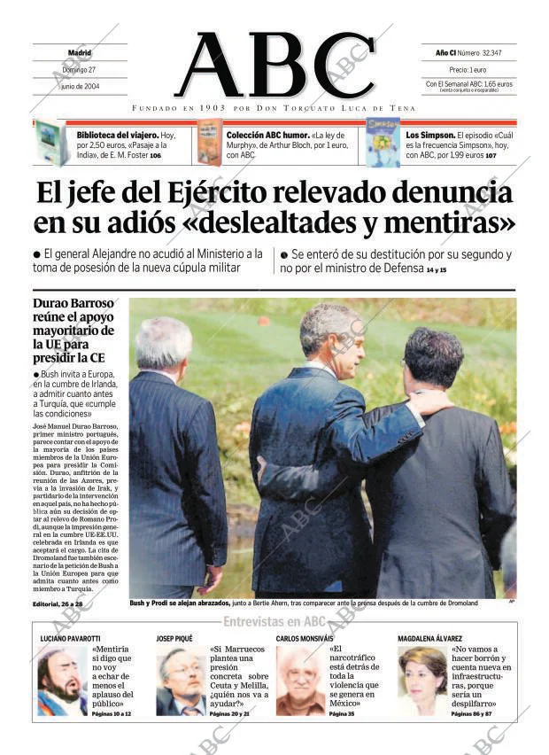ABC MADRID 27-06-2004 página 1