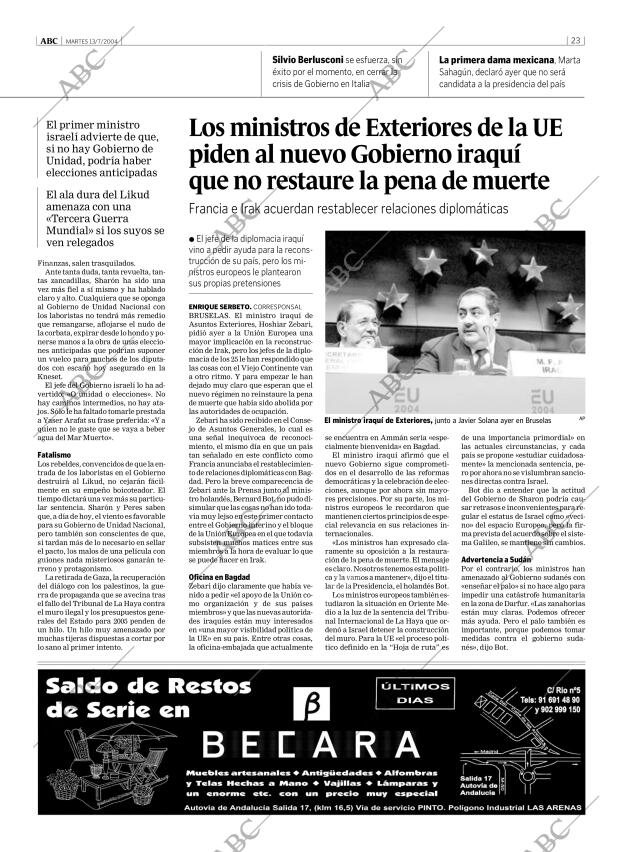 ABC MADRID 13-07-2004 página 23