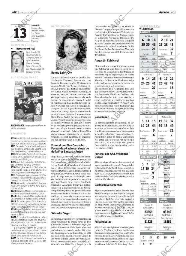 ABC MADRID 13-07-2004 página 43