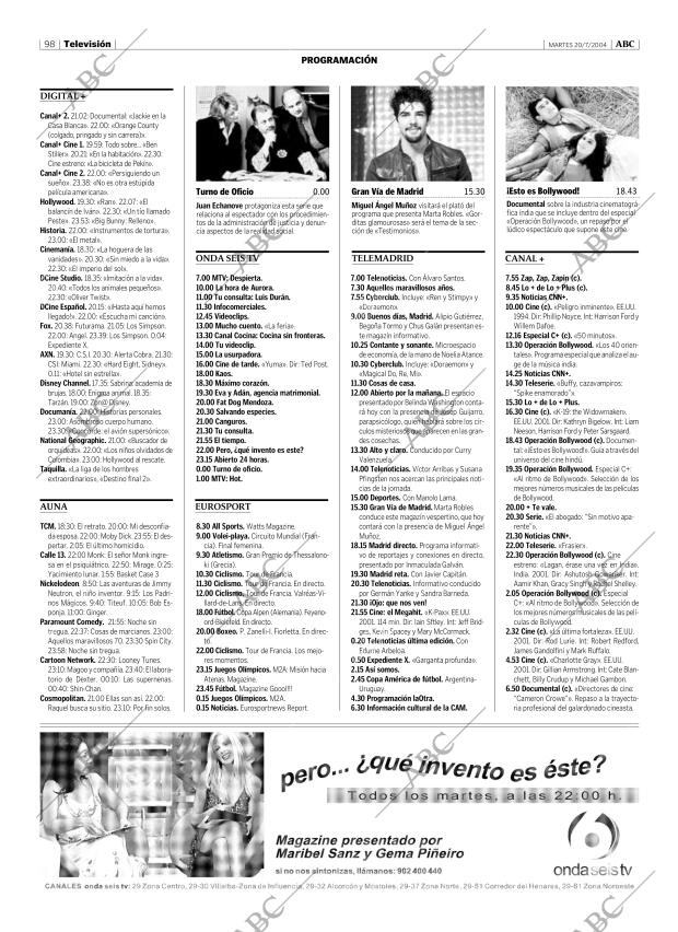 ABC MADRID 20-07-2004 página 98