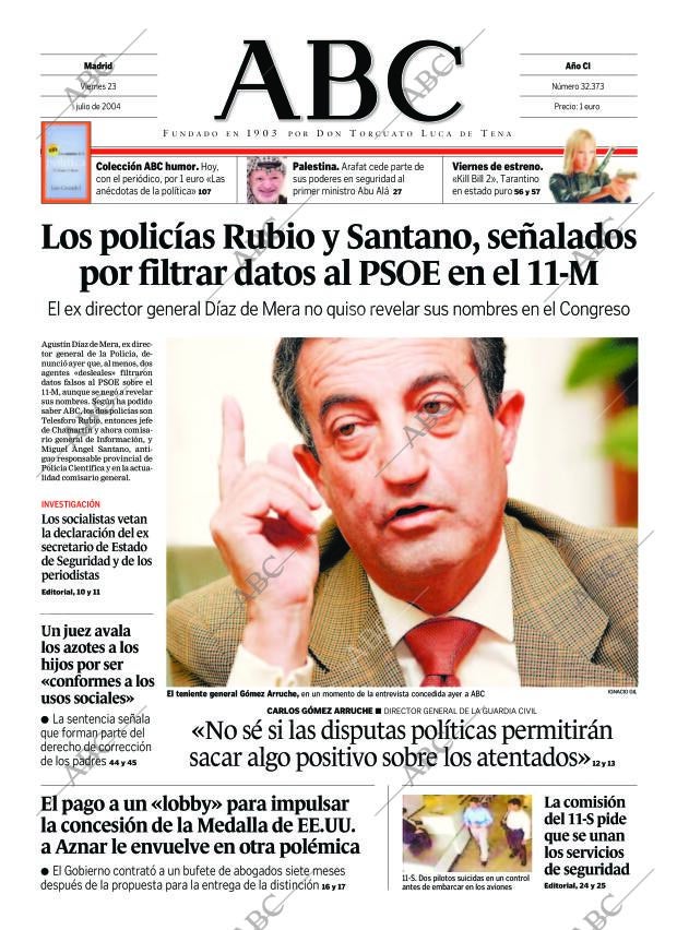 ABC MADRID 23-07-2004 página 1