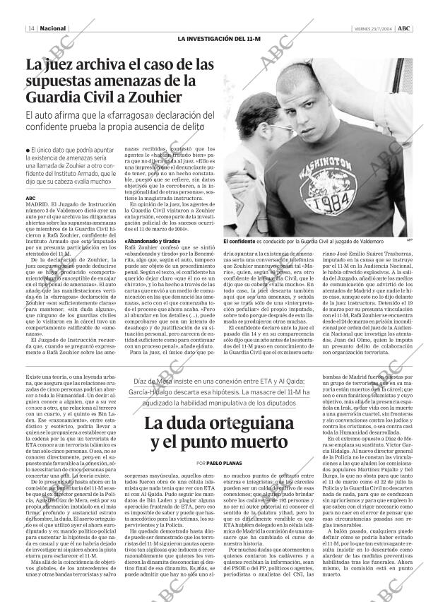 ABC MADRID 23-07-2004 página 14