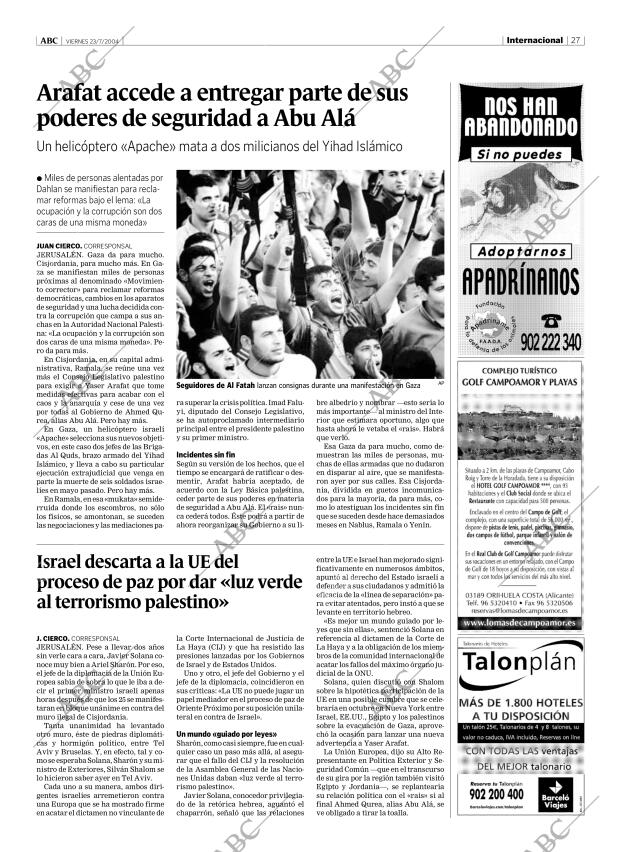 ABC MADRID 23-07-2004 página 27