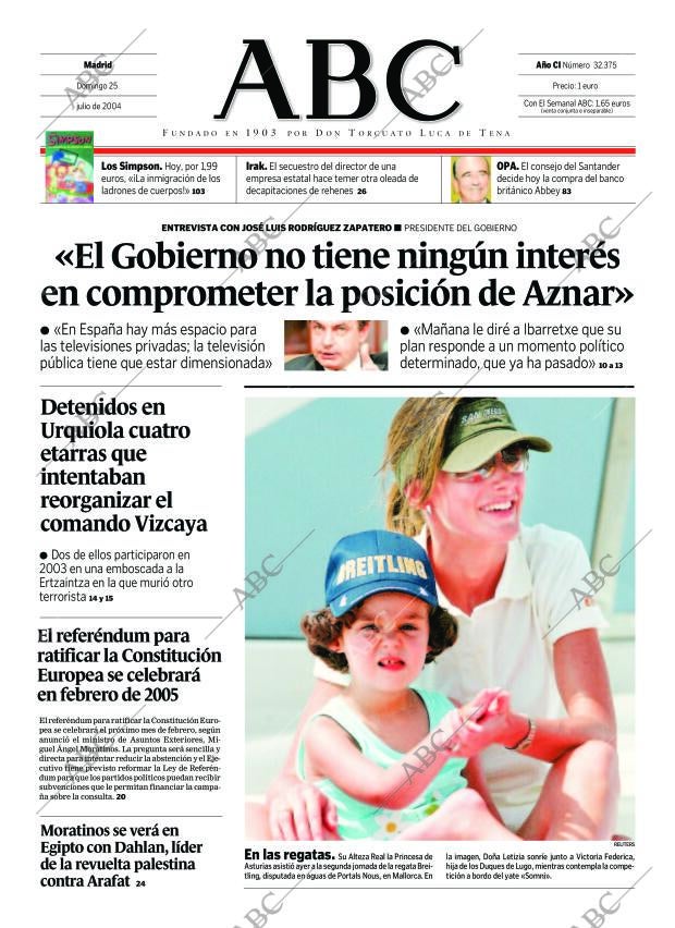 ABC MADRID 25-07-2004 página 1