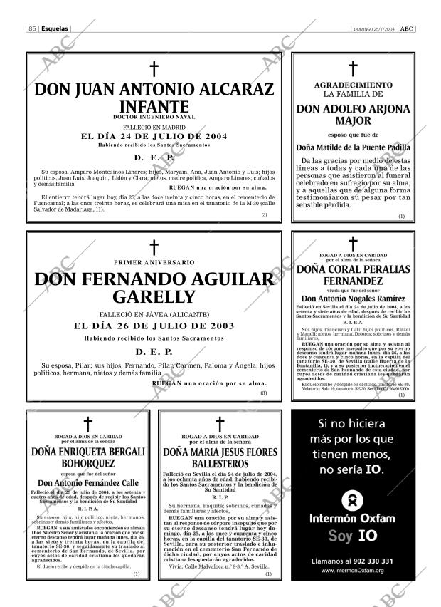 ABC SEVILLA 25-07-2004 página 86