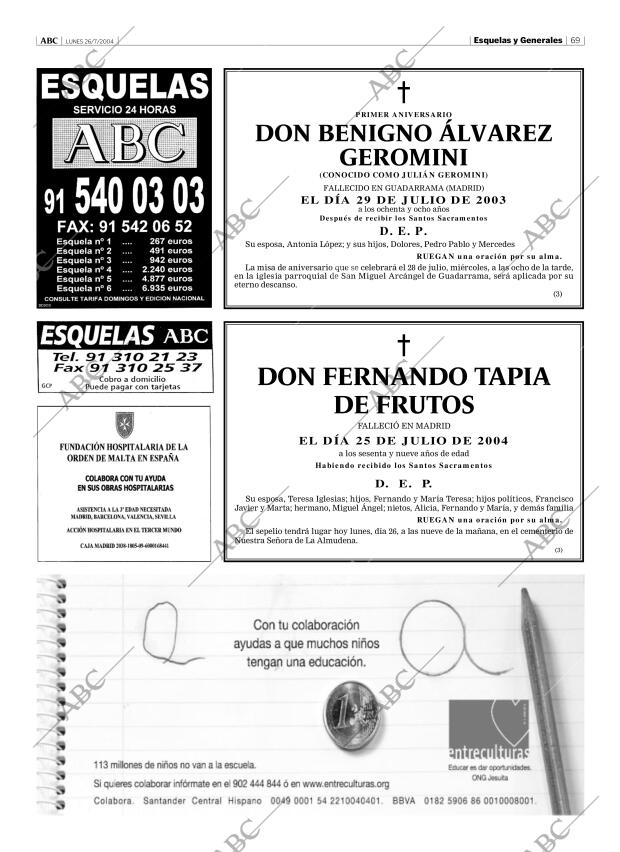 ABC MADRID 26-07-2004 página 69
