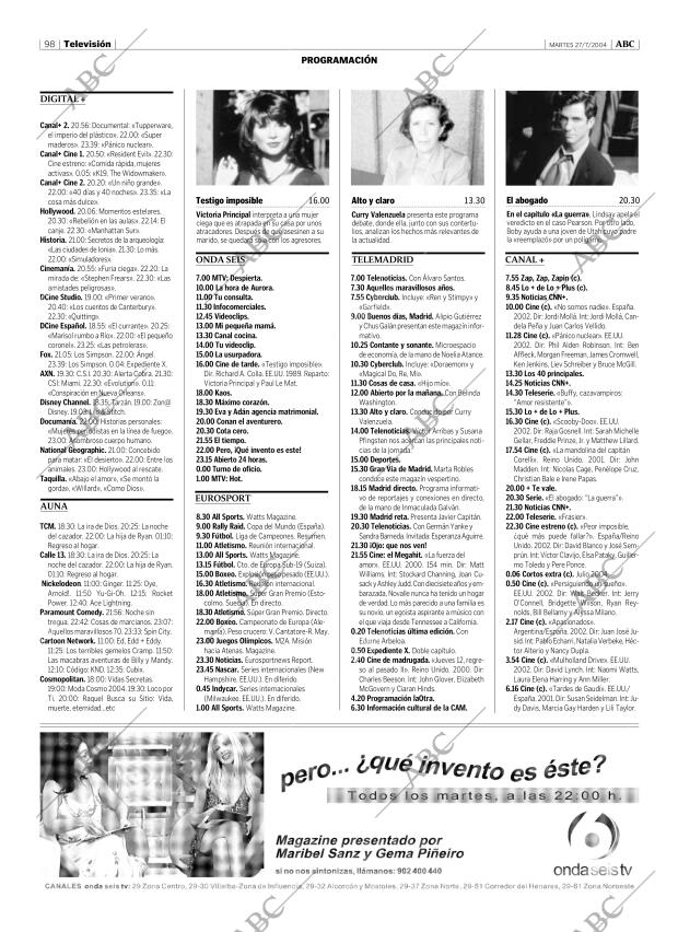 ABC MADRID 27-07-2004 página 98