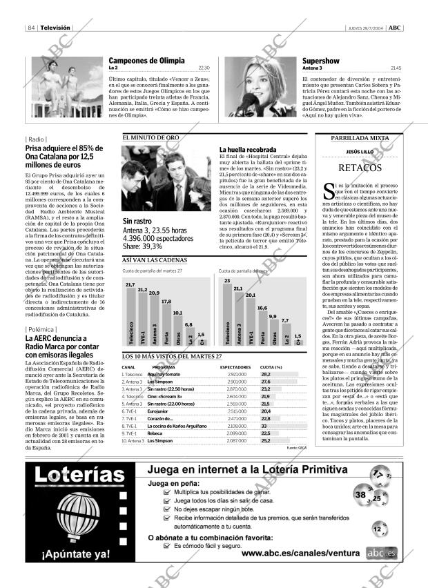 ABC CORDOBA 29-07-2004 página 84