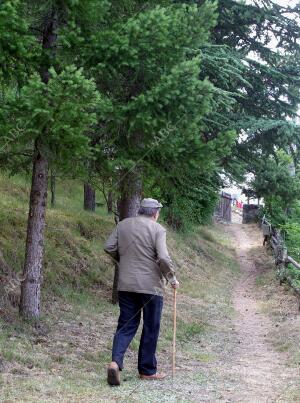 Miguel Delibes, escritor, en su refugio de veraneo