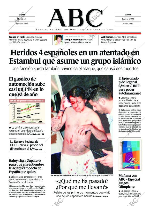 ABC MADRID 11-08-2004 página 1
