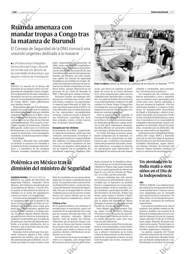 ABC MADRID 16-08-2004 página 23