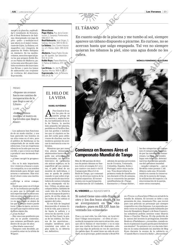 ABC MADRID 16-08-2004 página 89