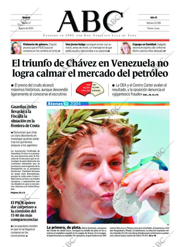 ABC MADRID 17-08-2004 página 1