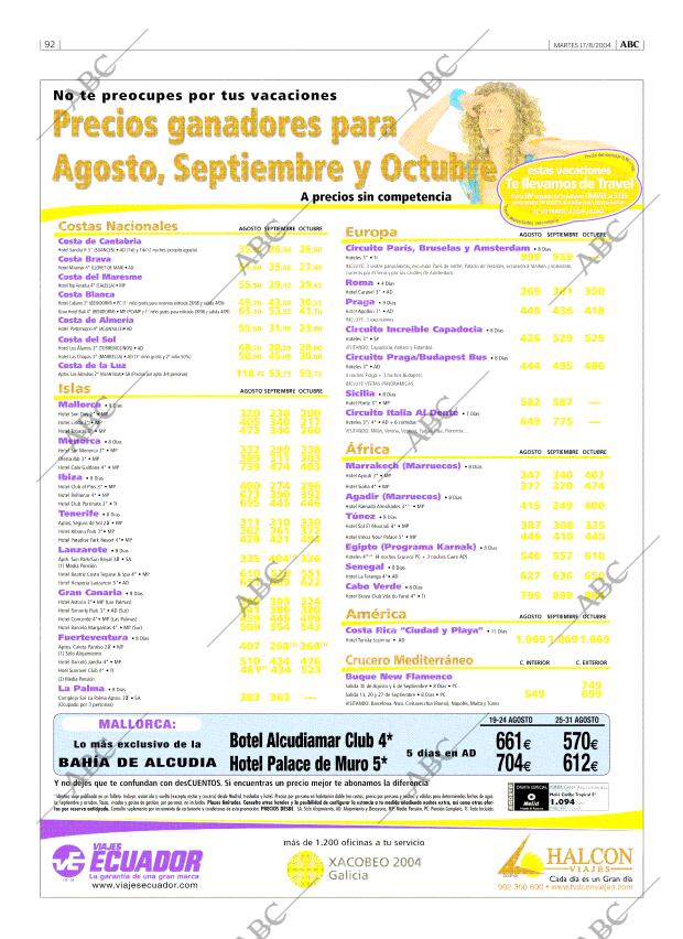 ABC MADRID 17-08-2004 página 92
