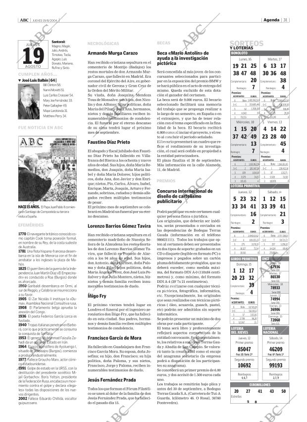 ABC MADRID 19-08-2004 página 31