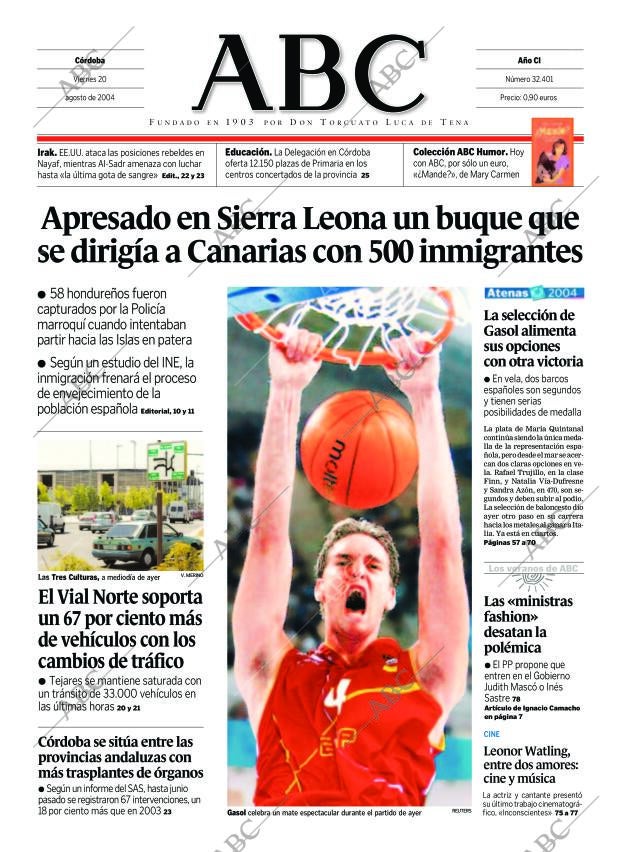 ABC CORDOBA 20-08-2004 página 1