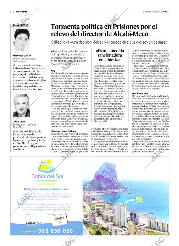 ABC MADRID 20-08-2004 página 12