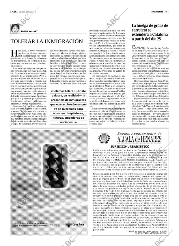 ABC MADRID 20-08-2004 página 15