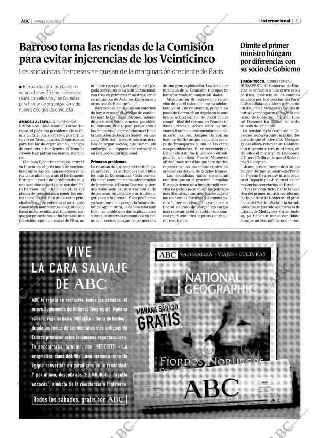 ABC MADRID 20-08-2004 página 19