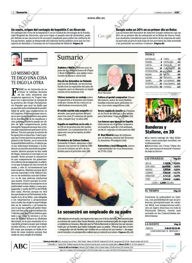 ABC MADRID 20-08-2004 página 2