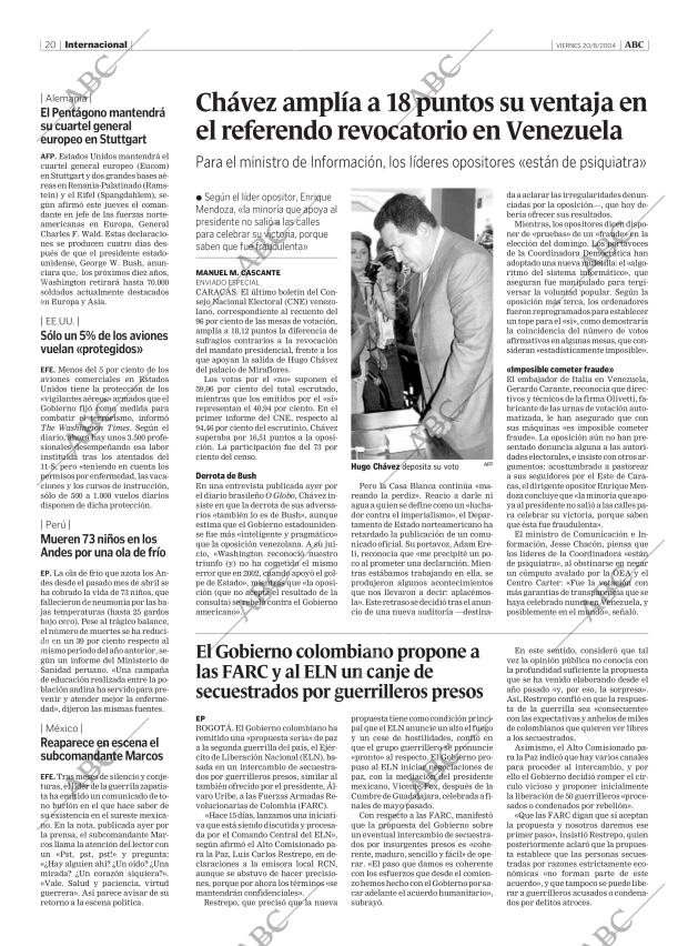 ABC MADRID 20-08-2004 página 20