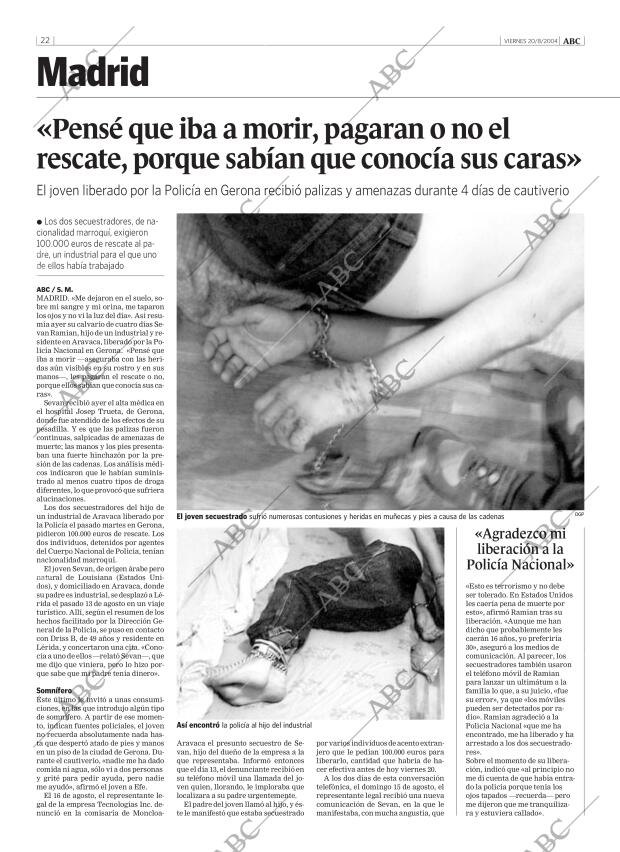 ABC MADRID 20-08-2004 página 22