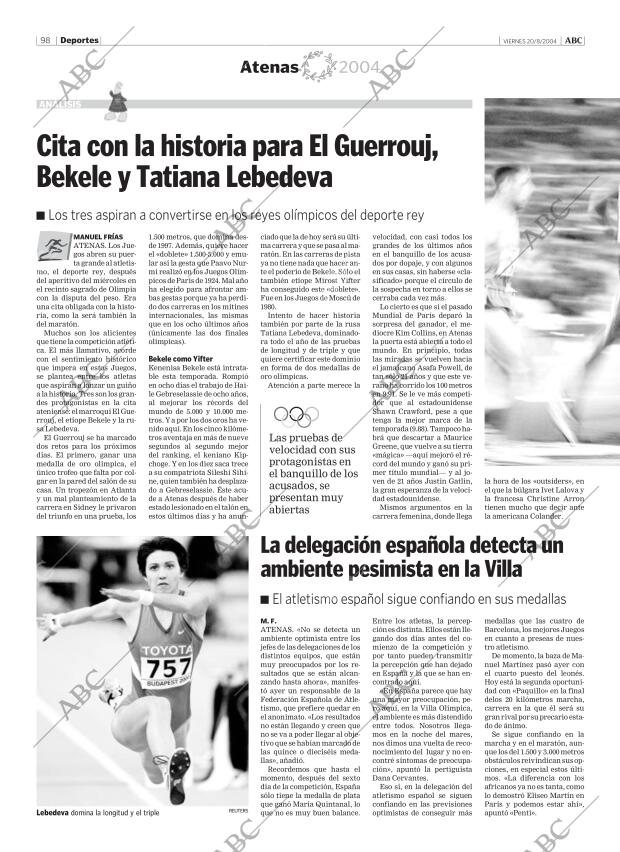 ABC MADRID 20-08-2004 página 98