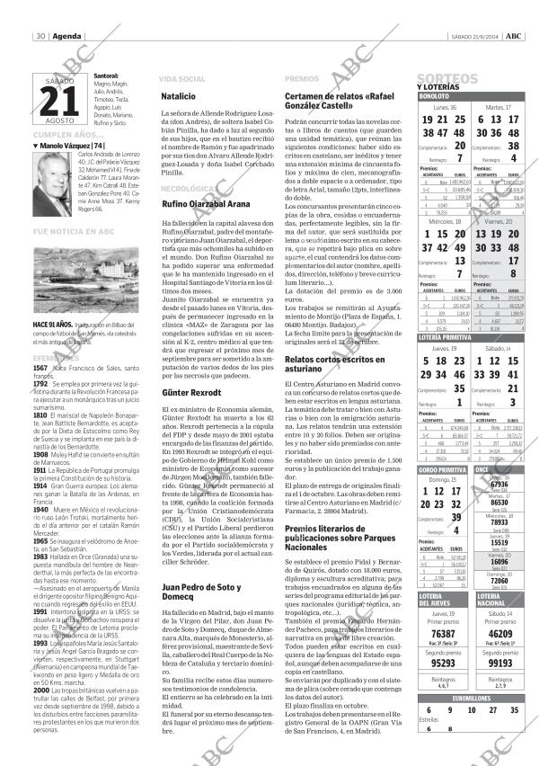 ABC MADRID 21-08-2004 página 30
