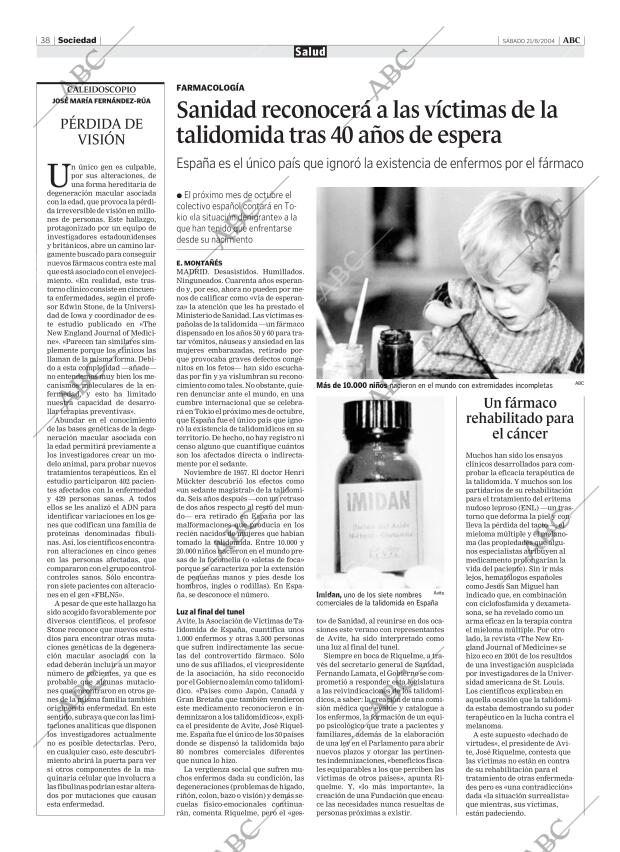 ABC MADRID 21-08-2004 página 38