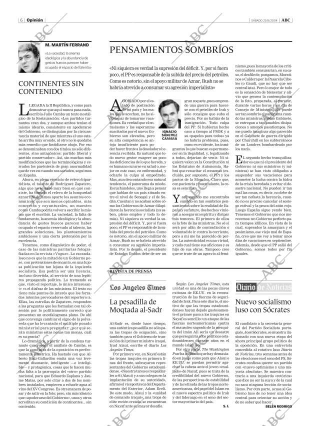 ABC MADRID 21-08-2004 página 6