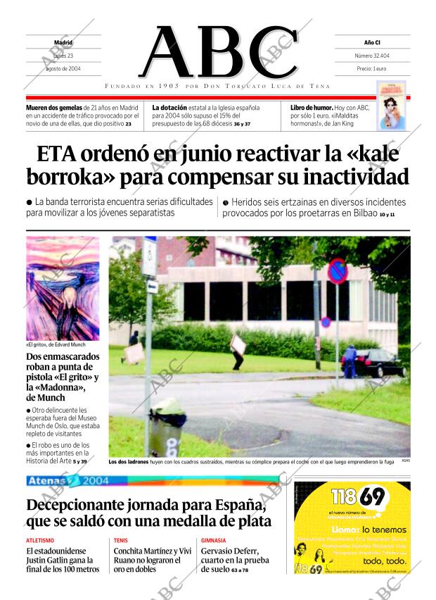 ABC MADRID 23-08-2004 página 1