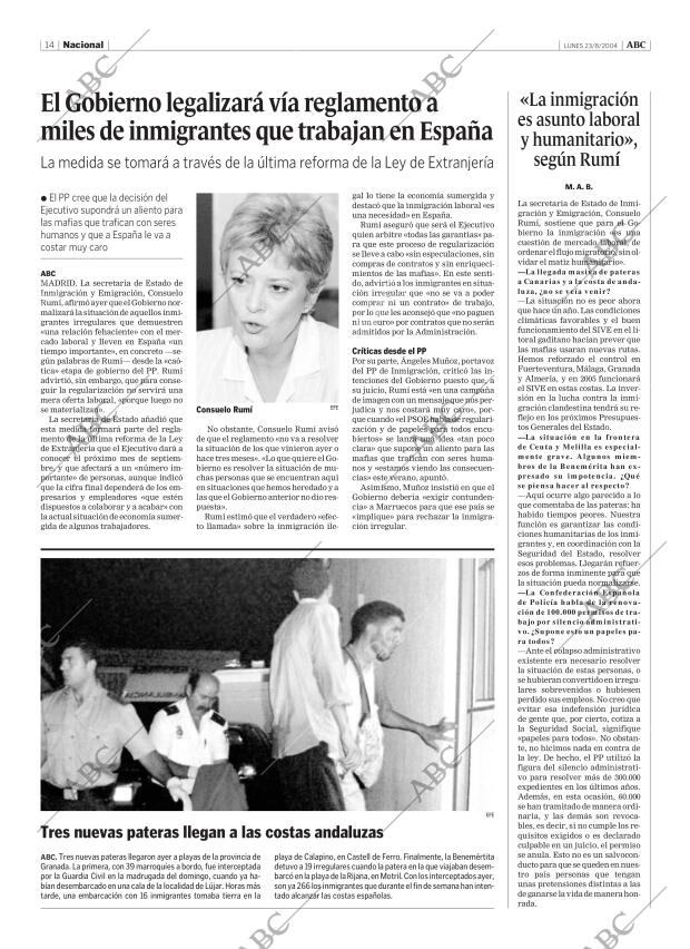 ABC MADRID 23-08-2004 página 14