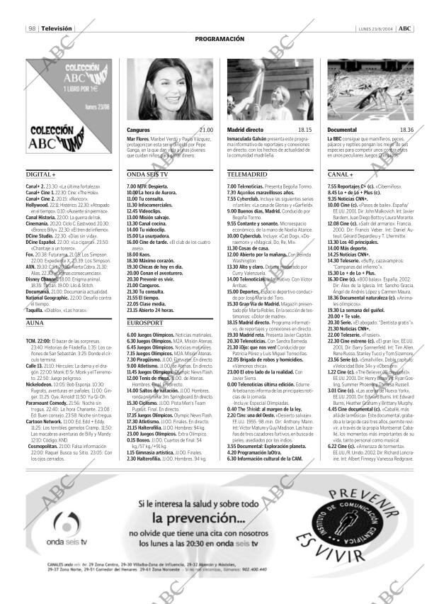 ABC MADRID 23-08-2004 página 98