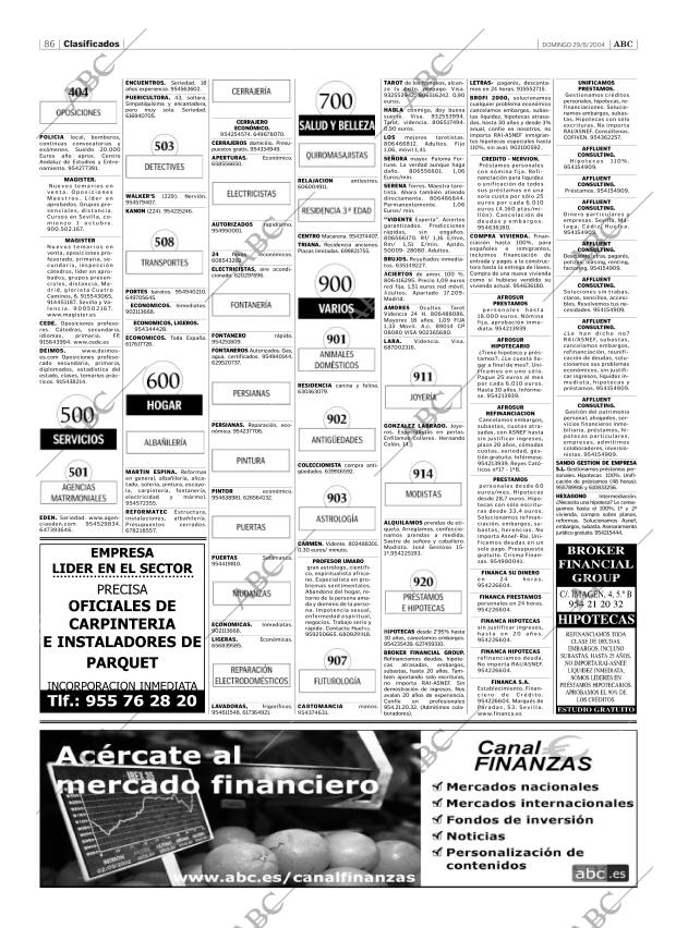ABC SEVILLA 29-08-2004 página 86