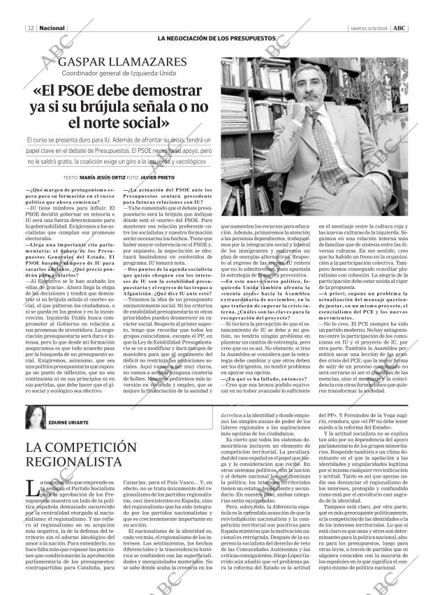 ABC MADRID 31-08-2004 página 12