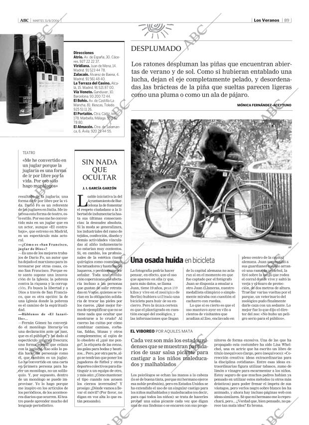 ABC MADRID 31-08-2004 página 89