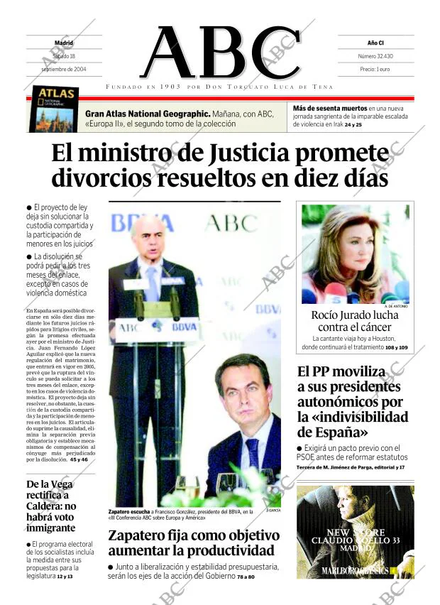 ABC MADRID 18-09-2004 página 1