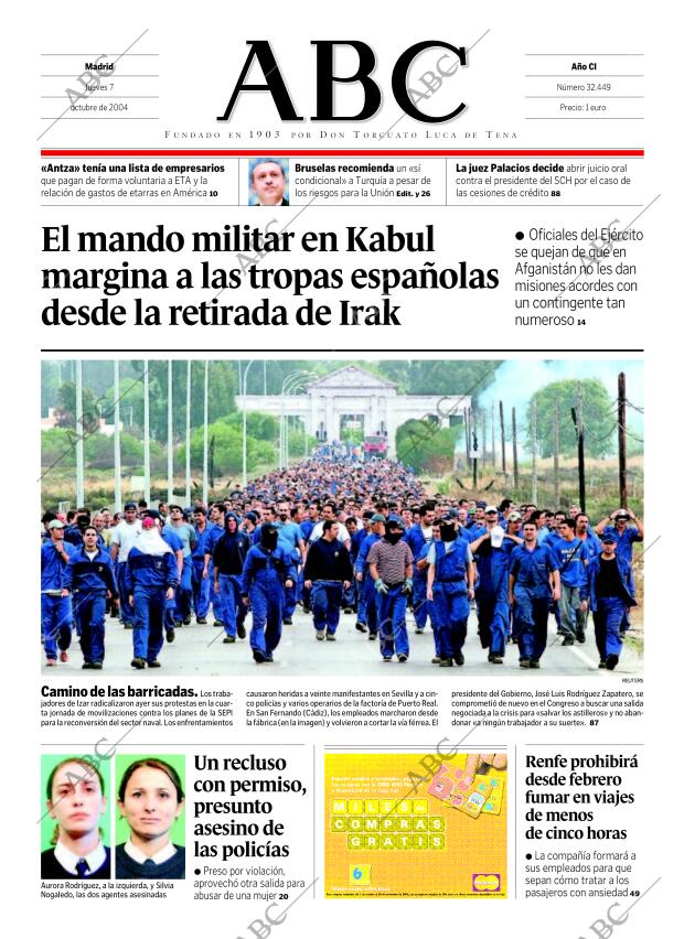 ABC MADRID 07-10-2004 página 1