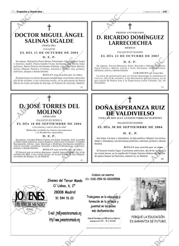 ABC MADRID 16-10-2004 página 74