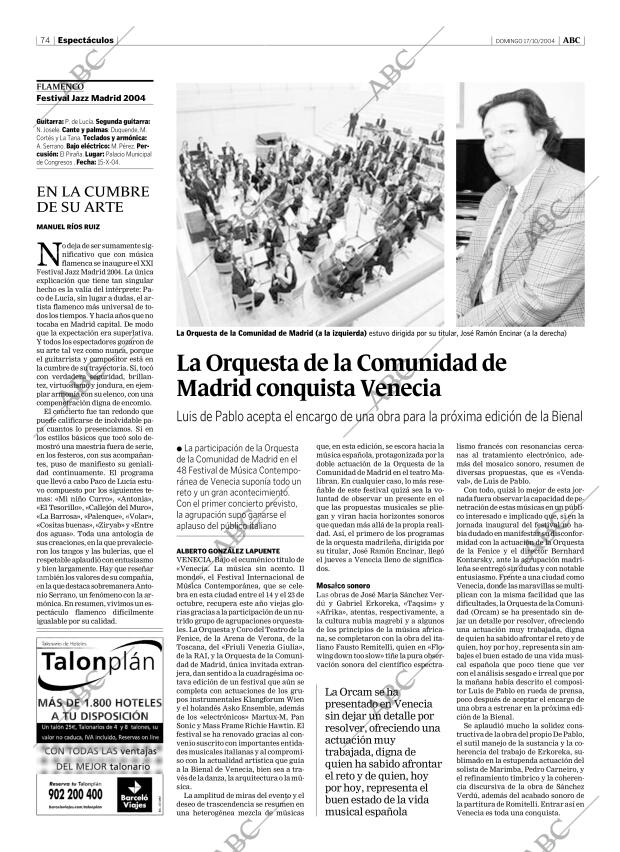 ABC MADRID 17-10-2004 página 74