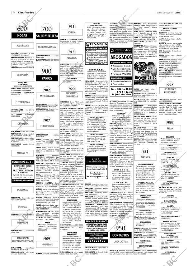 ABC SEVILLA 18-10-2004 página 74