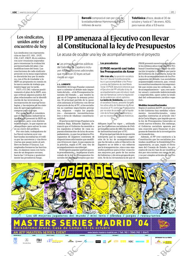 ABC MADRID 19-10-2004 página 85