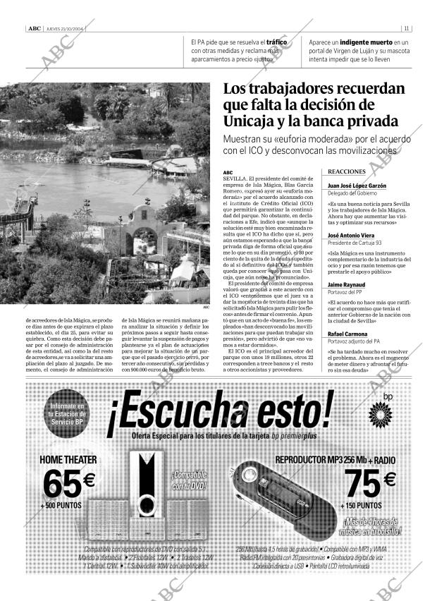 Periodico Abc Sevilla 21 10 2004 Portada Archivo Abc